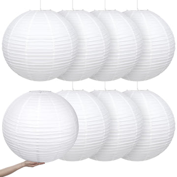 Inspired Noguchi Style 8 Pcs 30 Inch Jumbo Paper Lanterns Large Hanging Decor