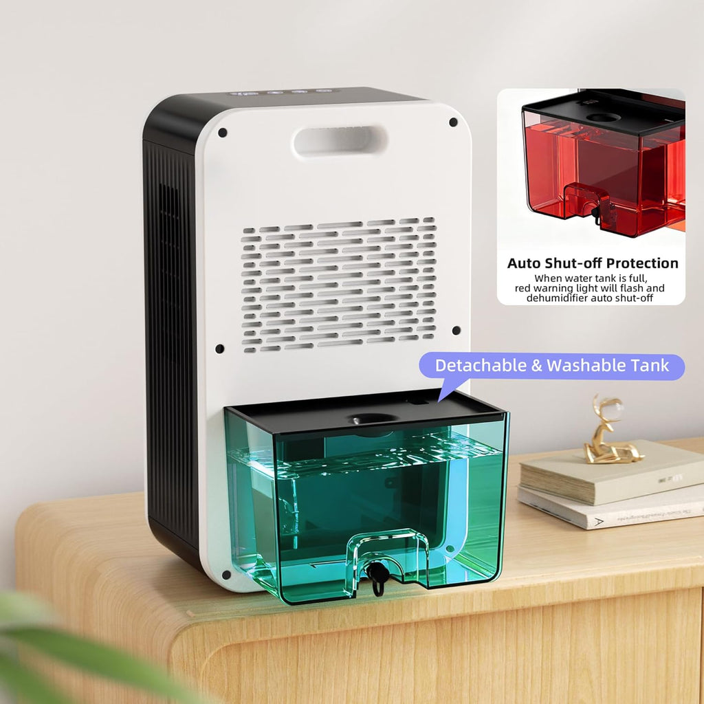 Dehumidifier, 95OZ Dehumidifiers for Home 1000 Sq.Ft, Quiet with Auto Shut Off