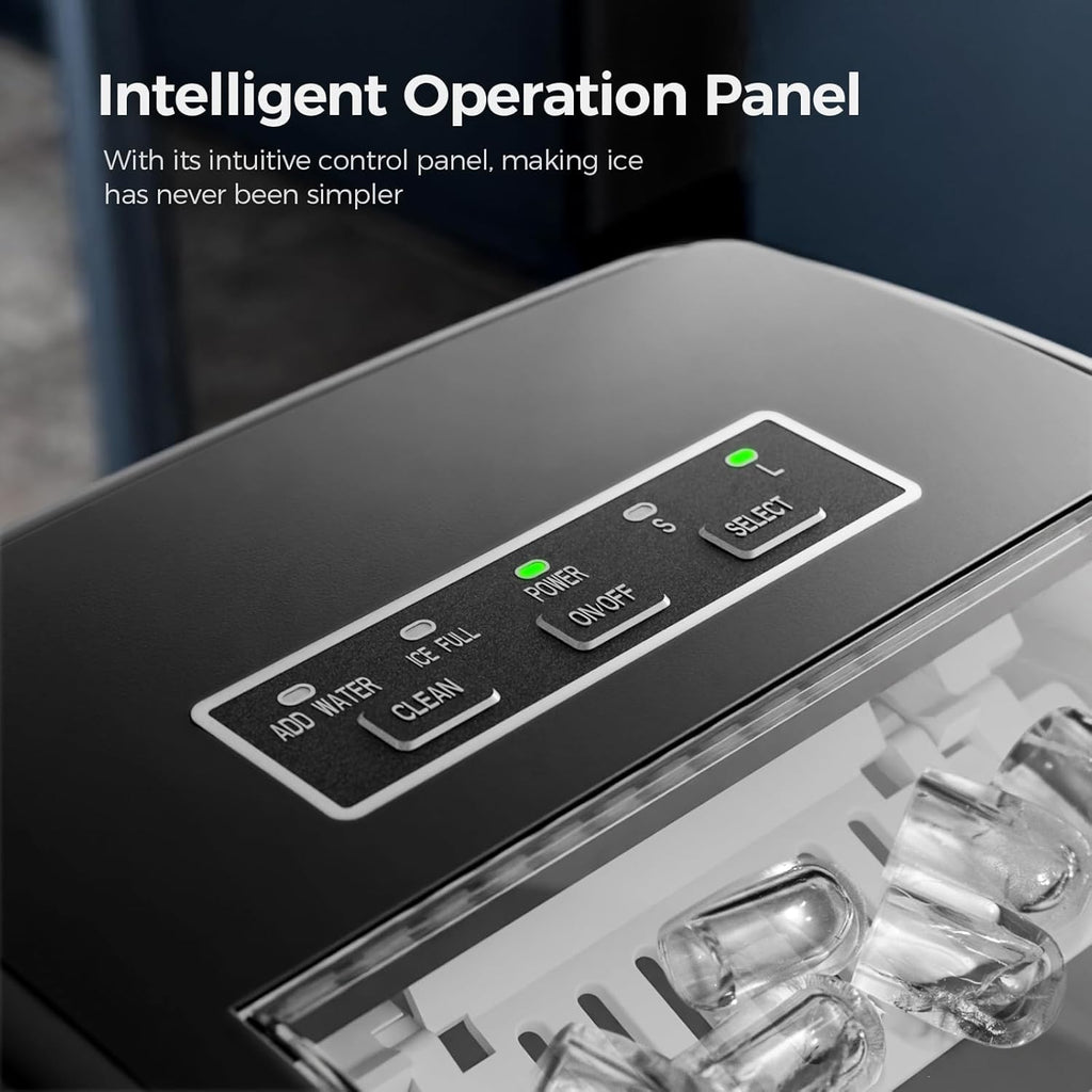 Ice Makers Countertop,26Lbs/24H,9 Cubes in 6 Mins,Portable Ice Maker Machine with Self-Cleaning,2 Sizes of Bullet