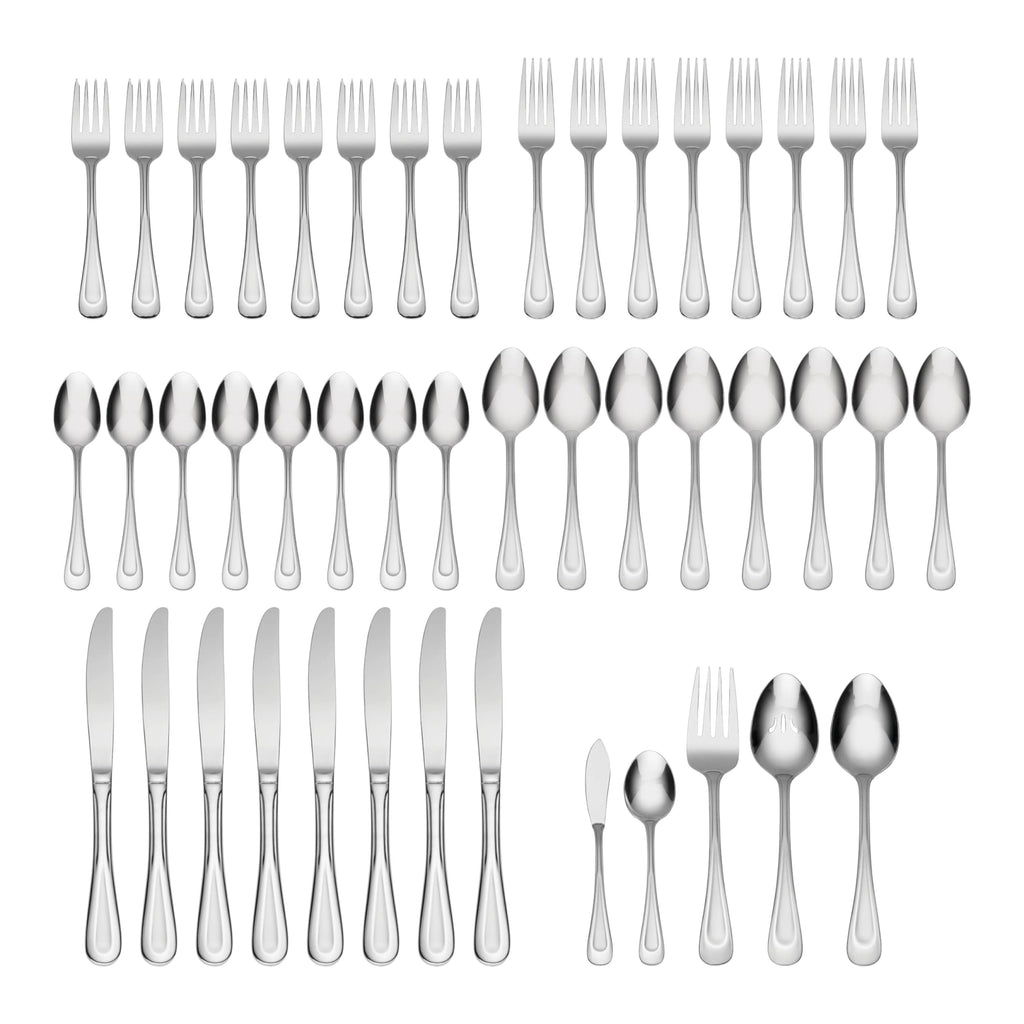 Satin Sand Dune 45-Piece 18/0 Silverware Set for 8, Flatware