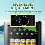 Beverage Refrigerator Cooler 3.5 Cu.Ft, 120 Can Mini Small Fridge with Glass Doo