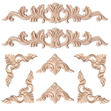 8 Pcs Wood Appliques and Onlays, Stylish Style, Large Size