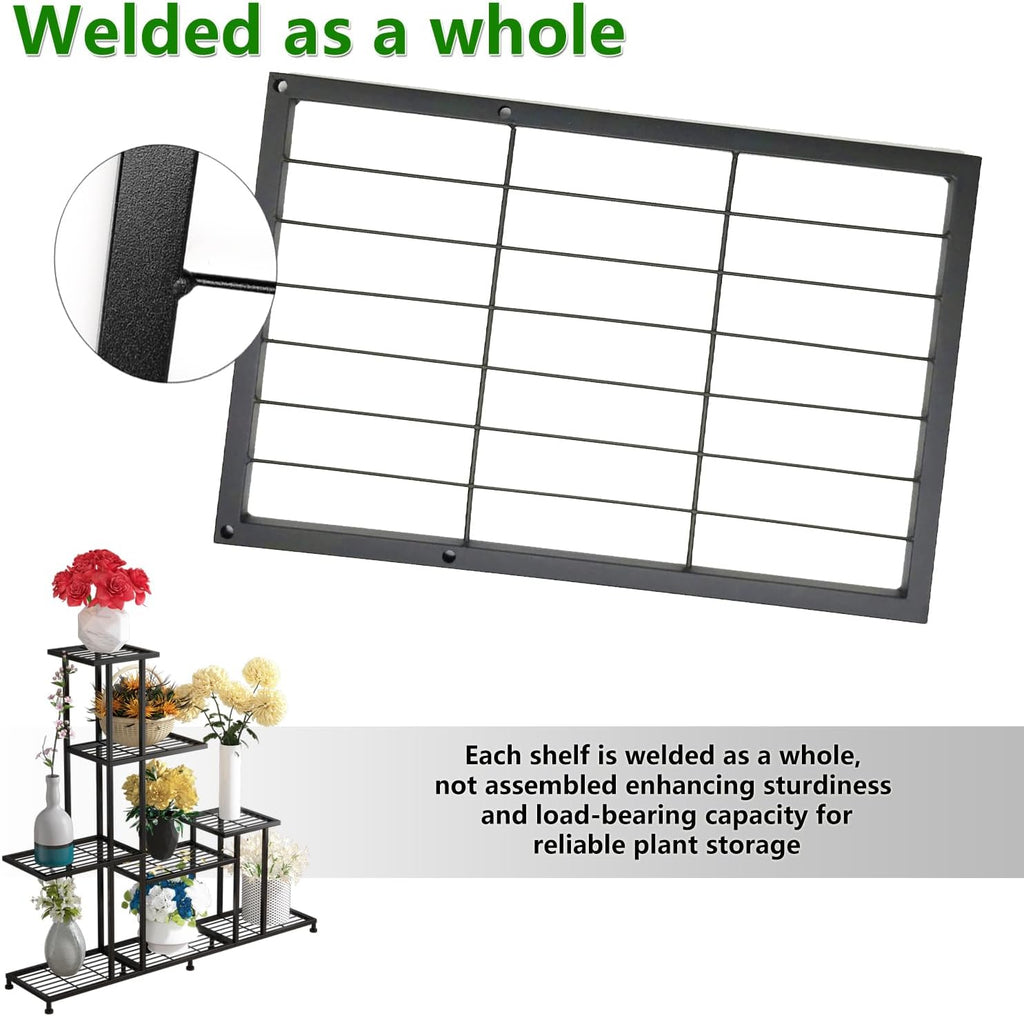 Heavy Duty Metal Plant Stand, 5 Tiers Multifunctional Plant Stand for Indoor Outdoor, for Tall Large Rack Garden