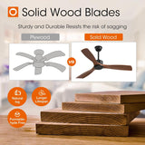 52 inch Ceiling Fans No Lights and Remote Control, Reversible, 3 Wood Blades, 6 Speeds, Noiseless, Indoor/Outdoor Black Walnut Ceiling Fan for Bedroom Shop Patio Gazebo Farmhouse A103-B0DY7N6S9N