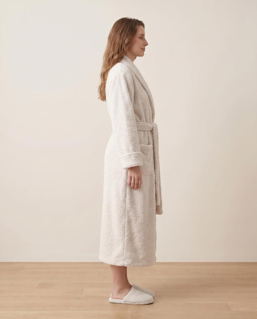 Microfiber Fleece Robe | Super Soft & Warm | Lightweight | Full Length
