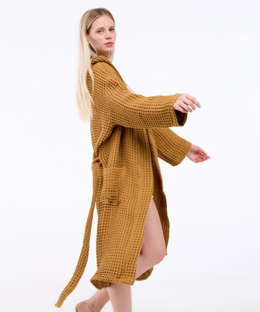 100% Turkish Cotton Waffle Bathrobe for Women