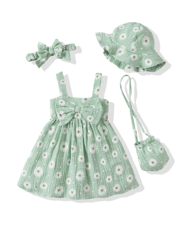 Baby Girl Dresses Infant Girls Green Daisy Summer Outfit