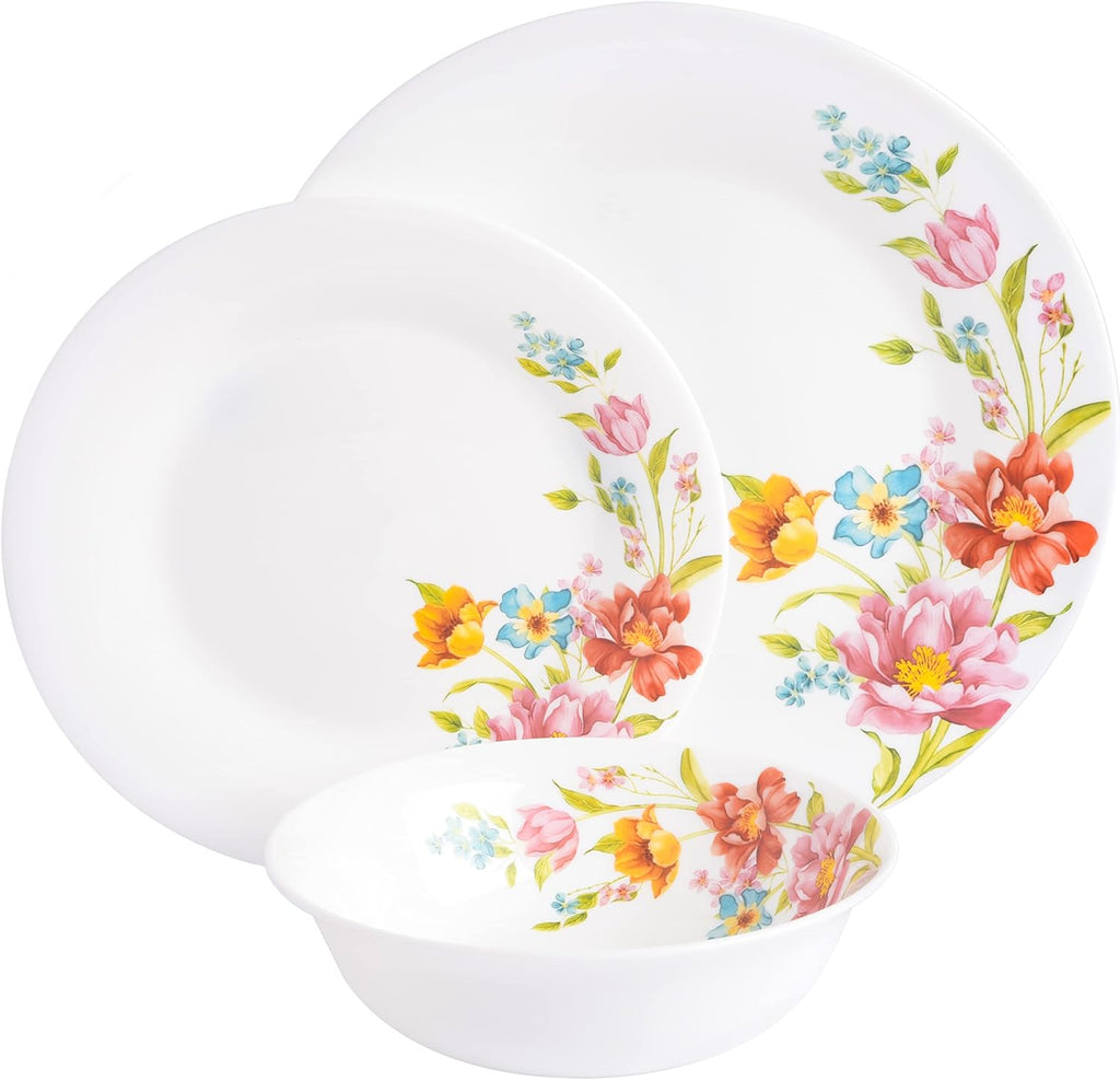 Ultra Break and Chip Resistant 18-Piece Round Dinnerware Set, Service for 6