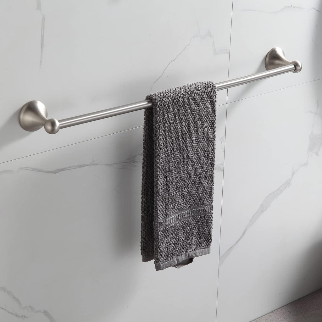 Bathroom Accessory Set, Brushed Nickel Adjustable Expandable Towel Bar 4-Piece Bathroom Hardware Set Wall Mounted