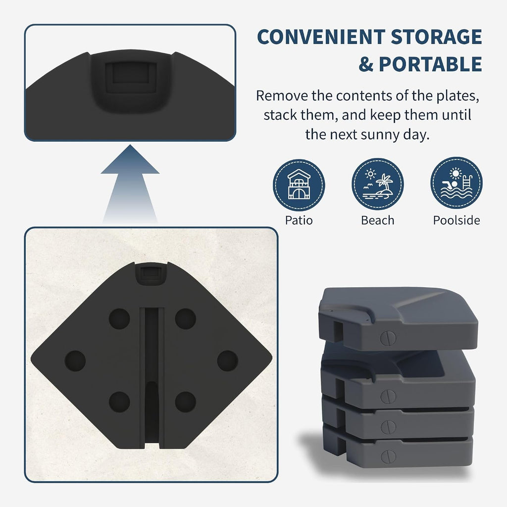 4-Piece 230LBS Cantilever Offset Patio Umbrella Base