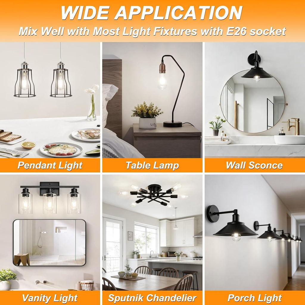 Vintage LED Edison Bulbs, 6W, Equivalent 60W, Non-Dimmable, High Brightness Cool White 4000K, ST58 Antique LED
