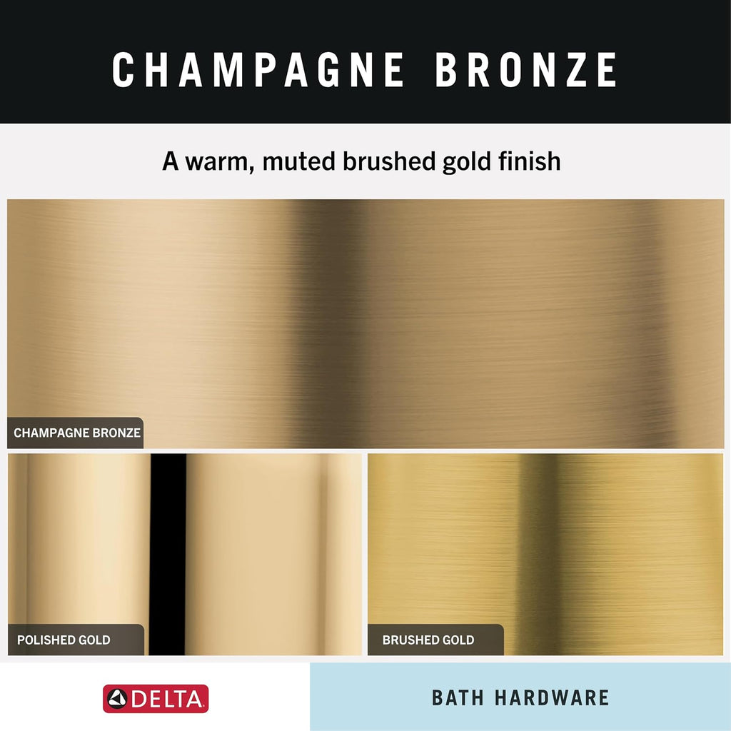 Mylan 4-Piece Bathroom Set Champagne Bronze 18" Towel Rack, Toilet Paper Holder, Hand Towel Holder, Hook| Bathroom