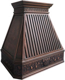 36 Inch Copper Wall Mount Range Hood 610 CFM LED Lights Dishwasher-Safe Baffle Filters