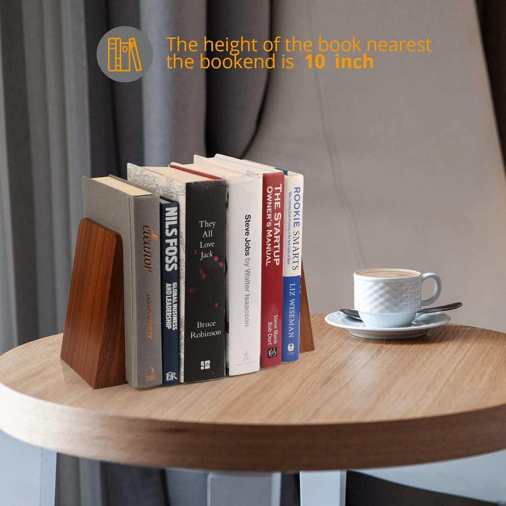 Wood Handmade Heavy Duty Bookends for Shelves Decorative Book Ends to Hold Books
