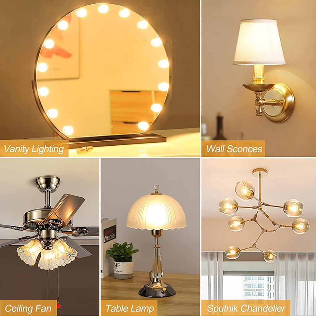 Frosted G16.5 globe light bulb,e12 Round Candelabra Bulb 60 watt,6W Chandelier Light Bulbs,Milky White Candelabra LED (6Pack)