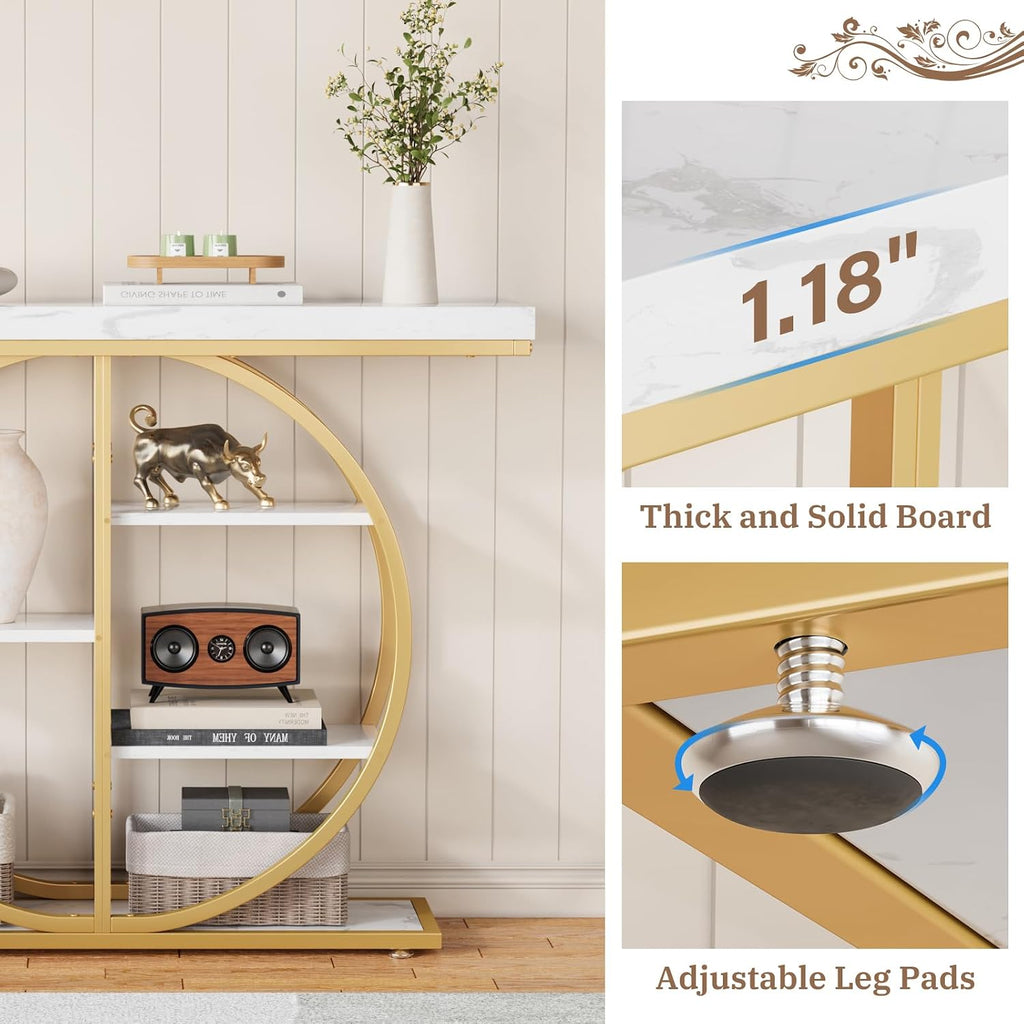 41.3" Console Table , Industrial Hallway Sofa Table with Storage Shelves, Narrow Accent Decor Living Room Furniture