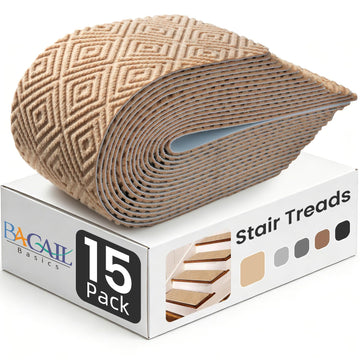 15-Pack Non-Slip 8"x30" for Wooden Steps, Beige