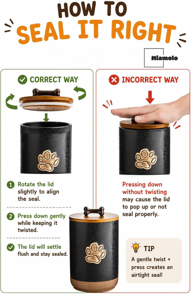 Dog Treat Storage Container Counter, Lock in Freshness