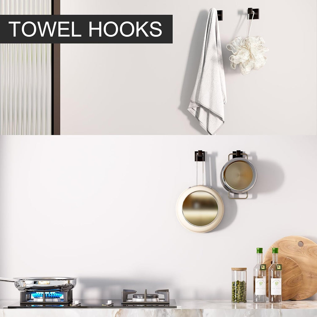 5-Piece Matte Black Bathroom Accessories Set, SUS304 Stainless Steel Wall Mounted 14.2 Inch Hand Towel Bar, Toilet