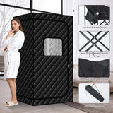 Portable Infrared Sauna with 600nm Red Light, Personal Sauna Spa with Remote Control and Large Foldable Chair