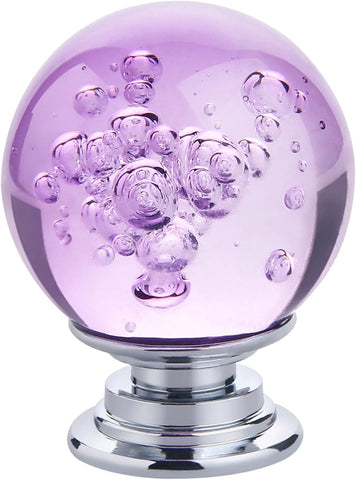 10 PCS Crystal Cabinet Knobs Round Glass Bubbles Dresser Knobs Smooth Drawer Knobs Handle for Home, Cabinet, Drawer and