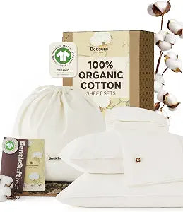 PureWoven 100% GOTS Certified Organic Cotton Sheets, King 4PCS - Set of 4