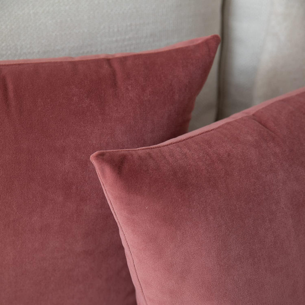 Set of 2 Velvet Throw Pillow Covers, Mauve Dusk