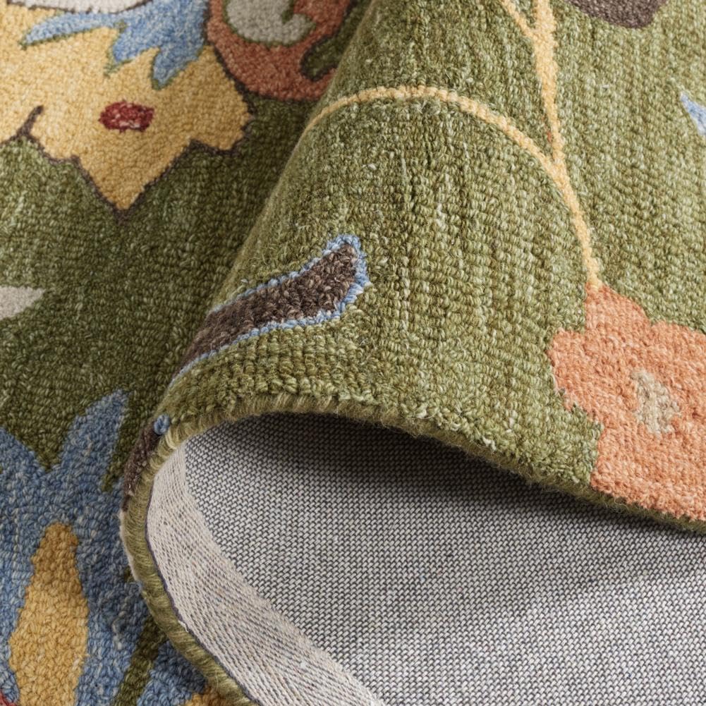 Area Rug 8x10 - Jardin - Large - Green & Blue, Handmade Wool