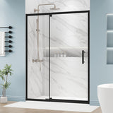 50-54.in W x 72.in Semi-Frameless Pivot Shower Door, Adjustable Swing Glass Shower Door