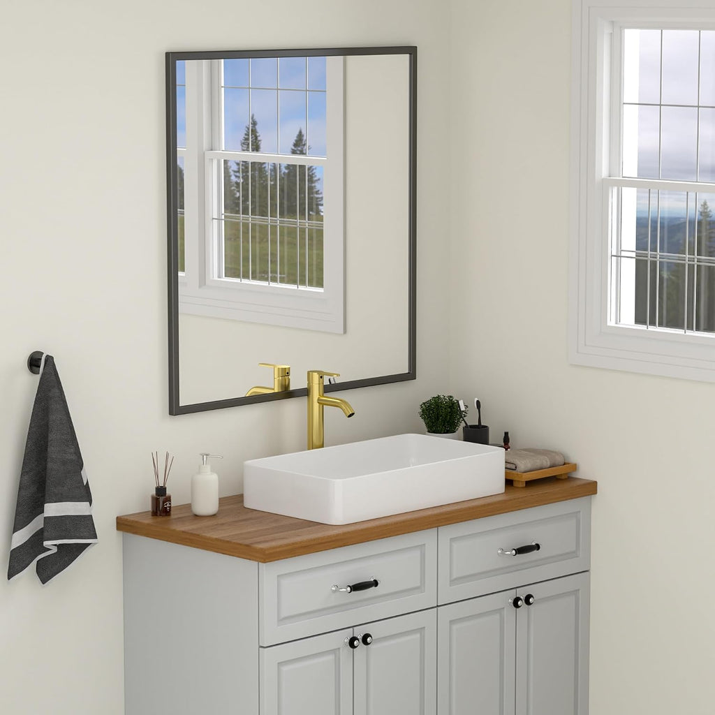 24" Bathroom Sink Dorp in 24x14 Large White Vessel Sink for Bathroom Porcelain Rectangule Ceramic Modern