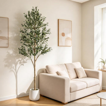Faux Olive Tree 7ft - Realistic Tall Olive Trees Artificial Plants Indoor