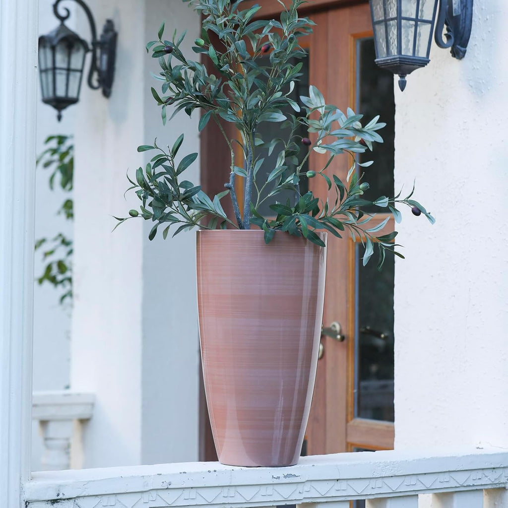 Front Porch Decor Lightweight Large Planter for Indoor Outdoor Terracotta-Look Finish Tall Flower Pot for Porches