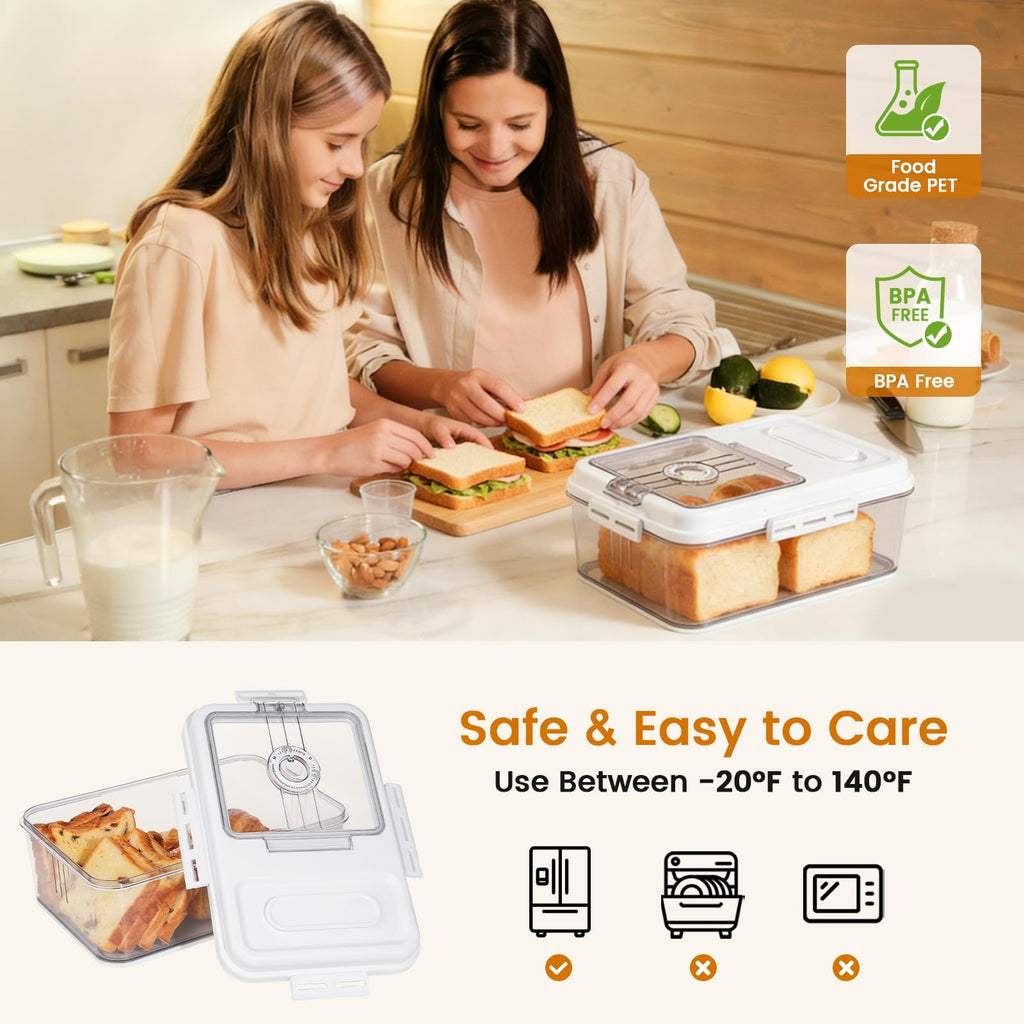 Bread Storage Container with Lid made Bread 2Packs