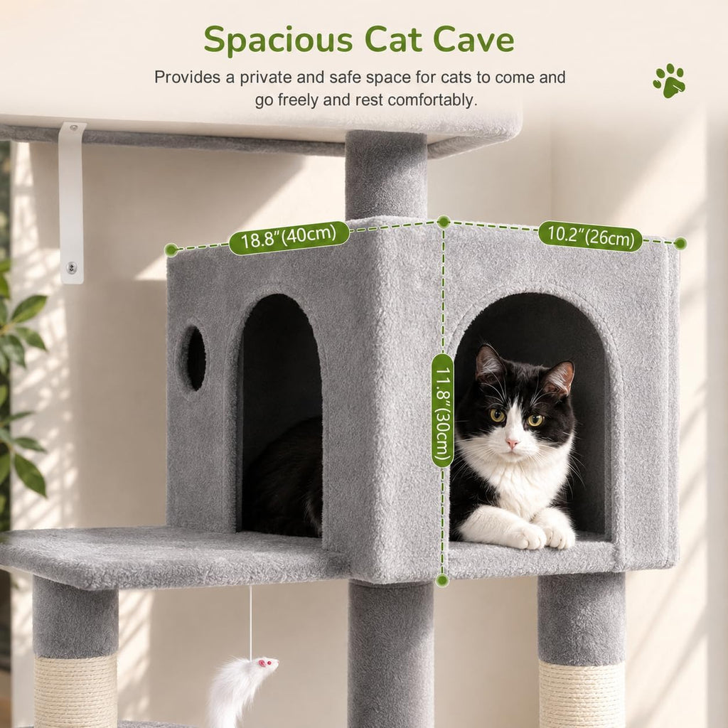 Cat Tree Tower with Scratching Post for Indoor Cats