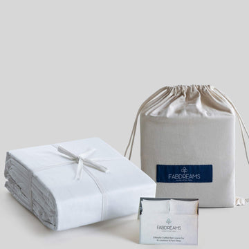 100% Organic Cotton Percale Weave California King Size Sheet Set | 300 Thread Count | GOTS Certified | Long Staple