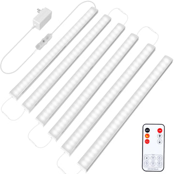 6 PCS 12-inch Plug-in Under Cabinet Lights, Ultra-Thin