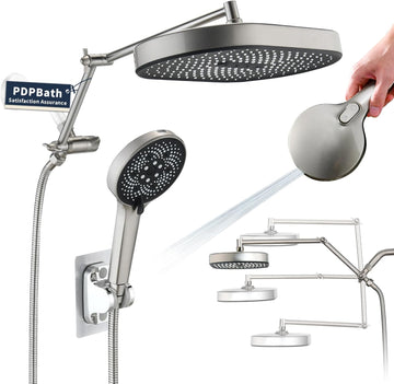 14 Inch Rain Shower Head with 5+1 Settings Handheld Spray Combo