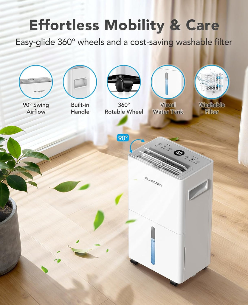 21 Pint Dehumidifier for Basement and Home, 1500 Sq Ft Portable Dehumidifier with Drain Hose