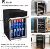 Beverage Refrigerator Cooler Cover,Outdoor Fridge Cover - Waterproof, Dustproof, Sun-Proof, 20" W x 20" D x 33" H.