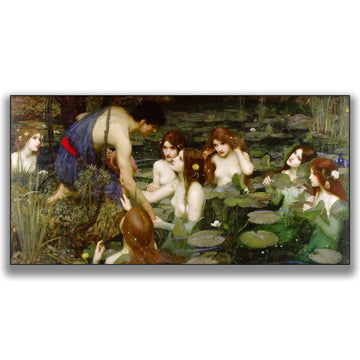 John William Waterhouse Canvas Wall Art Hylas And The Nymphs Poster - Characters Landscape Historical Culture