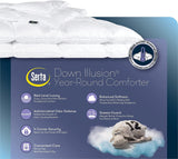 Down Illusion All Season Hypoallergenic Down Alternative Comforter with Corner Loops, King/Cal King,
