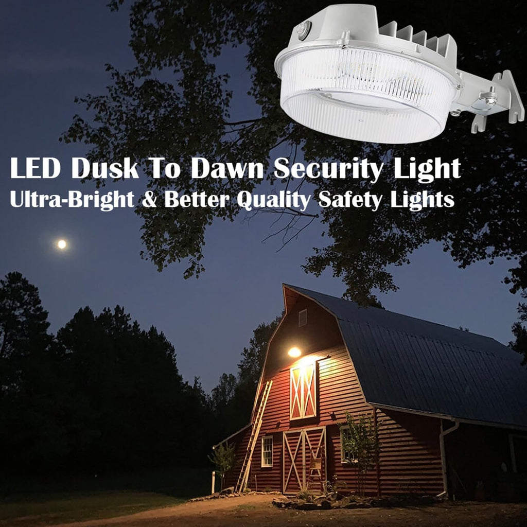 LuminaGuard 43W LED Dusk to Dawn Barn Light, Silver Gray, 1-Pack | 5000lm 5000K daylight, UL Listed security light