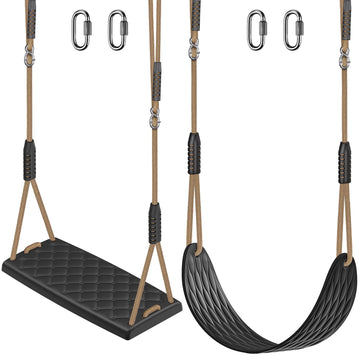 Black Heavy Duty Swing Seat Replacement for Kids Adults, 2 Pack