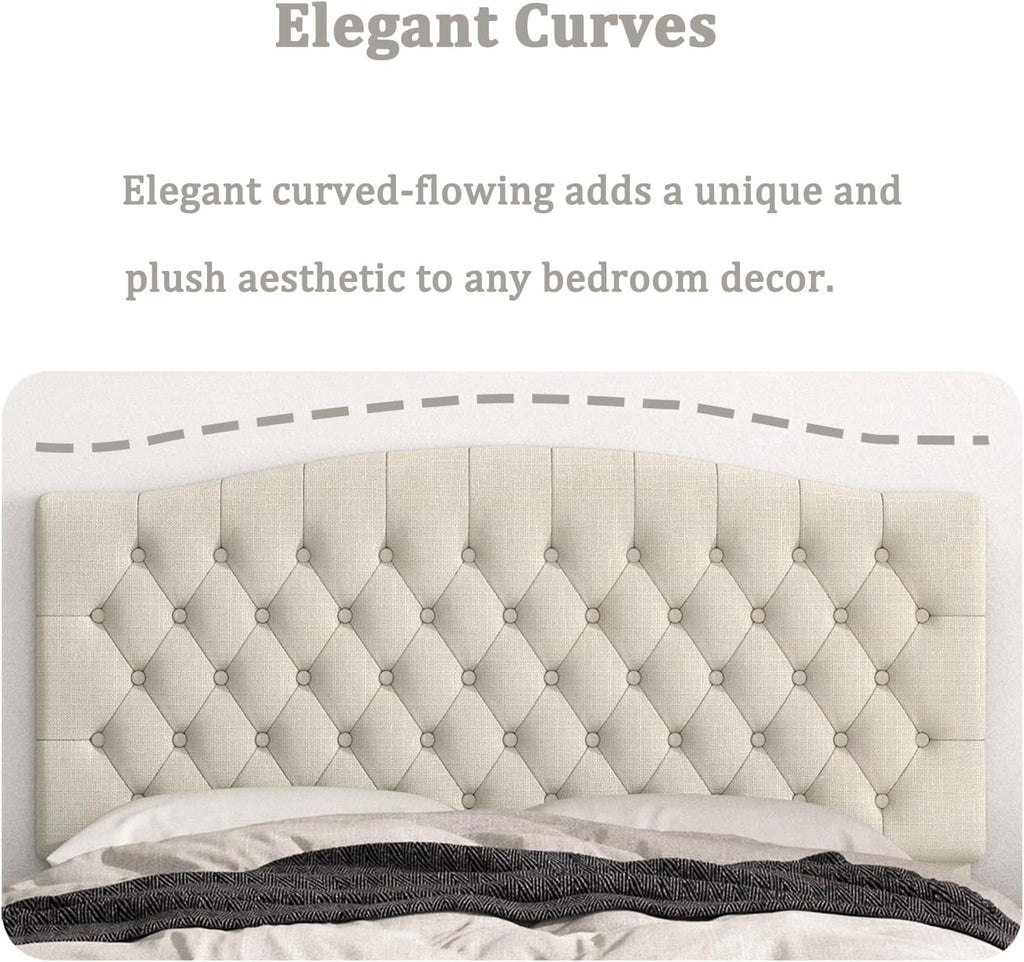 Queen Headboard Only, Upholstered Headboard for Adjustable Bed Linen Tufted Queen/Full Wall Mounted Head Board with