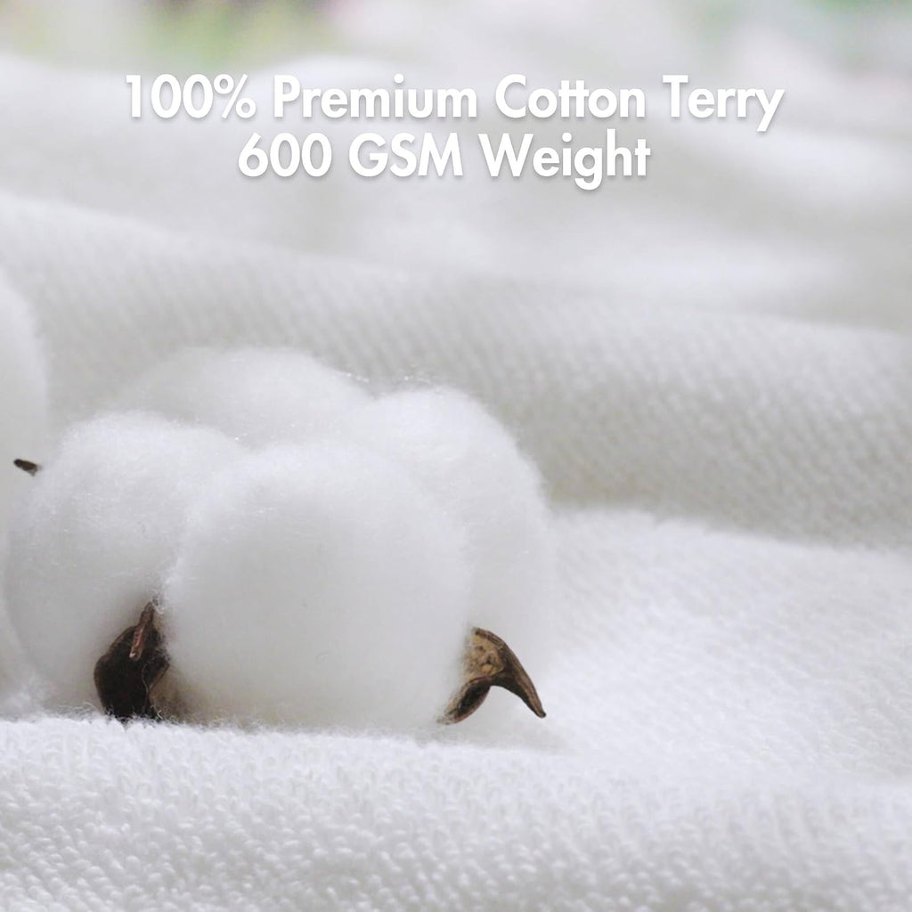 Park 6 Piece Bath Towel Set 600 GSM, 100% Cotton Terry, Highly Absorbent Quick Dry Bathroom Towels with Hotel Style