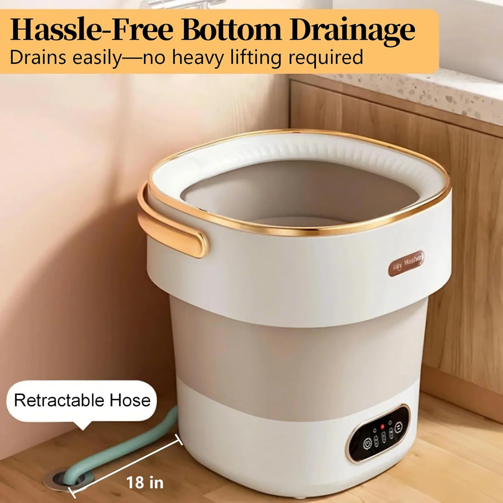 Portable Washing Machine with Spin Basket, Upgraded 16L Foldable Mini Washer【5-Min Wash・3-Min Spin・1-Year Manufacturer
