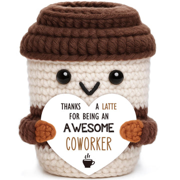 Christmas Coworker Gifts for Women Men Farewell Gift Crochet Coffee Mug