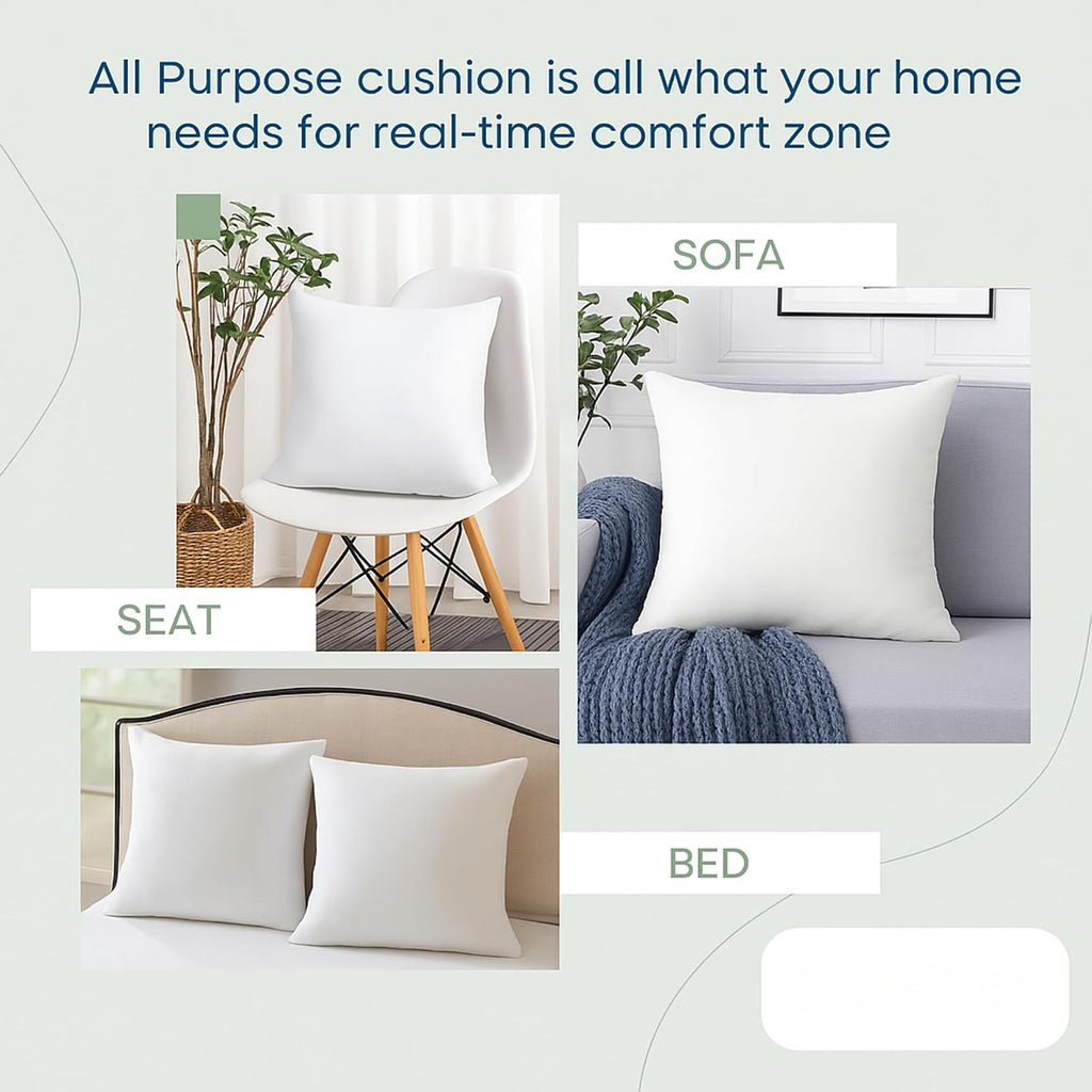 12x20 Pillow Insert White Decorative Pillows for Sofa Bed, Fluffy Pillow Inserts for Cushion Covers, Bed - Set of 2