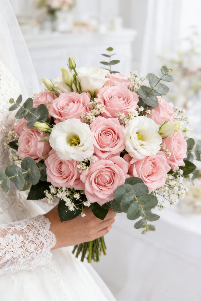 12pcs Real Touch Roses Artificial Lifelike Rose, Pink