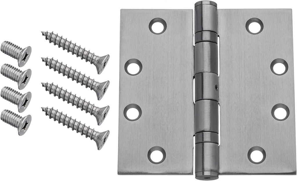 Door Hinges, Heavy Duty 4.5x4.5 Full Mortise Ball Bearing Design for a Smooth Quiet Swing